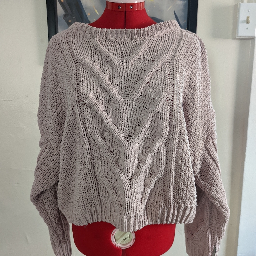 Oversized Cable Knit Vintage Bohemian Sweater - Picture 1 of 5